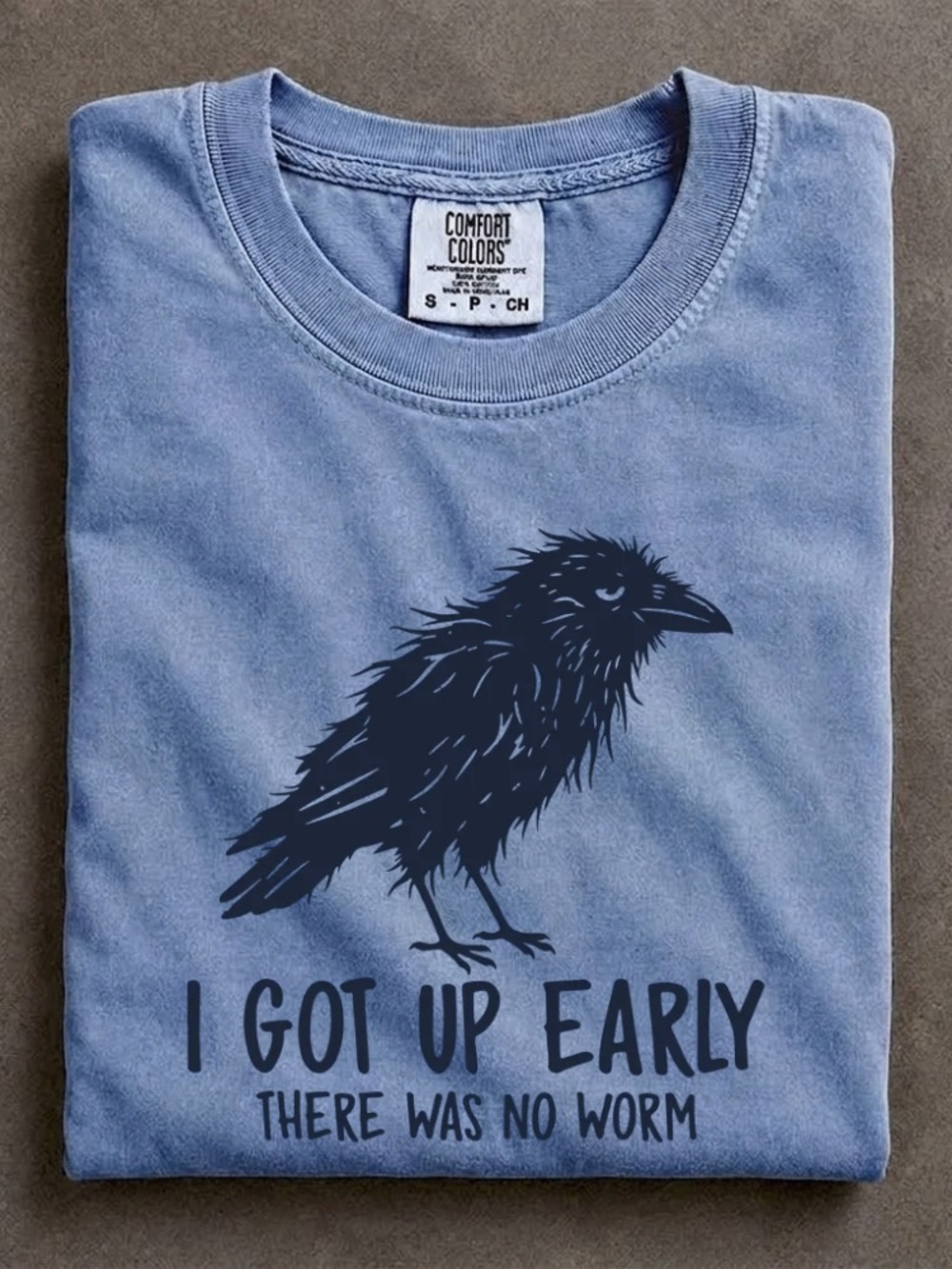 Comfort Color Grumpy Crow Tee I Got Up  Early No Worm Shirt for Bird Lover Humor